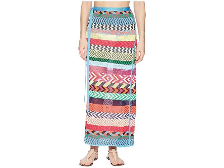 Mary Katrantzou Evaris Skirt Fira Stripe Knit Cover-up (multi) Women's Swimwear
