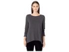 Eileen Fisher Slubby Organic Cotton Jersey Melange Ballet Neck Top (graphite) Women's Clothing