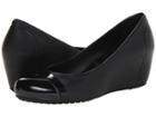 Crocs Cap Toe Wedge (black/black) Women's Wedge Shoes