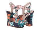 Nine West Wilmarie Platform Heel Sandal (orange Multi Fabric) Women's Shoes