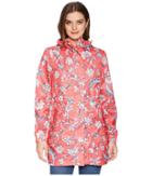 Joules Golightly Waterproof Packaway Printed Jacket (red Sky Indienne Floral) Women's Coat