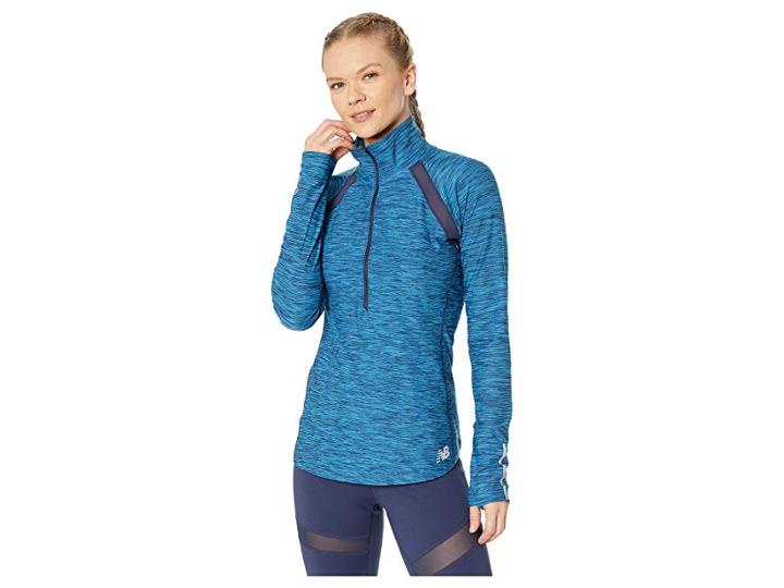 New Balance Anticipate 1/2 Zip (polaris Heather) Women's Coat