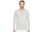 John Varvatos Star U.s.a. Long Sleeve Henley W/ Neck Facing K3119t2b (ash) Men's Clothing
