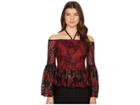 Romeo & Juliet Couture Lace Off The Shoulder Top (red) Women's Clothing