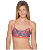 Nike Rush Heather Keyhole Sport Top (thunder Blue) Women's Swimwear