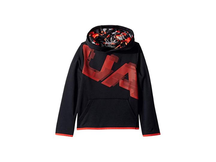 Under Armour Kids Af Highlight Printed Hoodie (big Kids) (black/radio Red) Boy's Sweatshirt