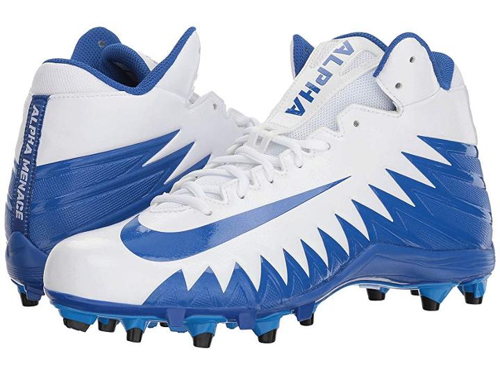 Nike Alpha Menace Varsity Mid (white/game Royal/game Royal/photo Blue) Men's Cleated Shoes