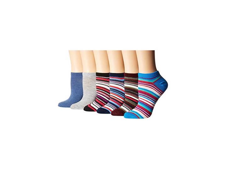 Converse 6-pack Multi Stripe Lightweight No Show (multi Assorted) Women's No Show Socks Shoes