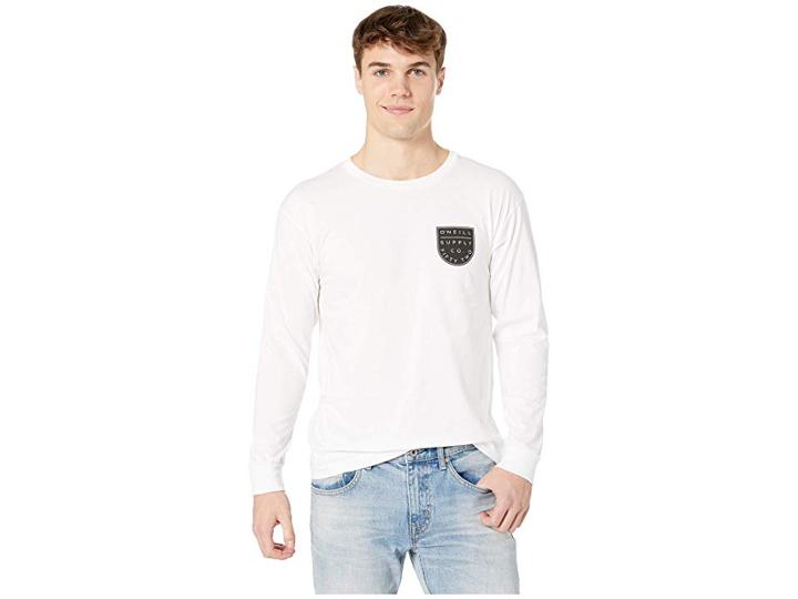 O'neill Mellow Long Sleeve Screen Tee (white) Men's T Shirt