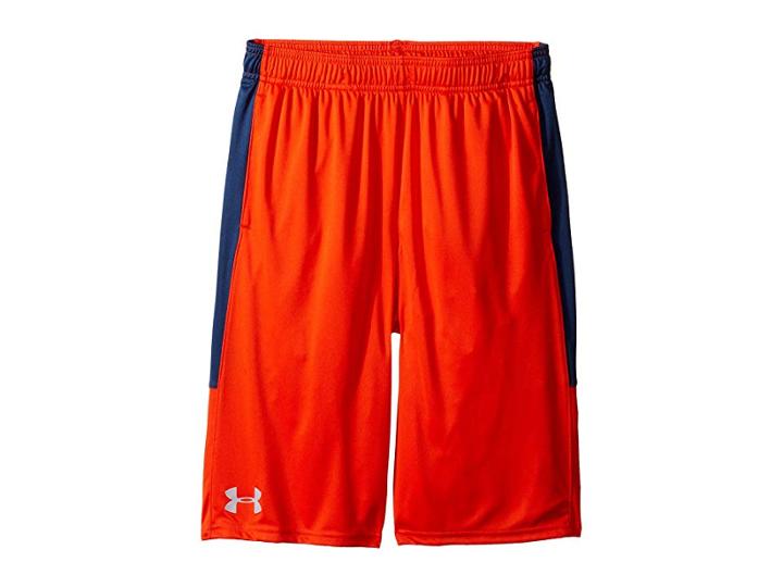 Under Armour Kids Instinct Shorts (big Kids) (dark Orange/blackout Navy) Boy's Shorts