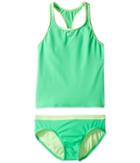 Nike Kids Core Solid Racerback Tankini (big Kids) (electro Green) Girl's Swimwear