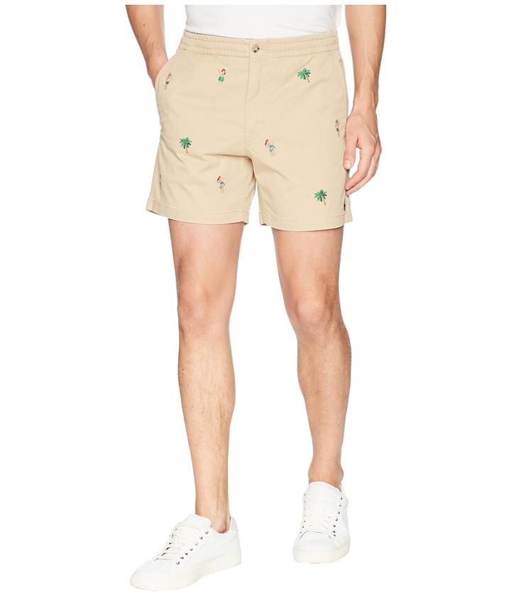Polo Ralph Lauren Classic Fit Prepster Shorts (coastal Beige/embroidered) Men's Shorts