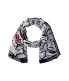 Calvin Klein Abstract Floral Shadow Stripe Scarf (eggshell) Scarves