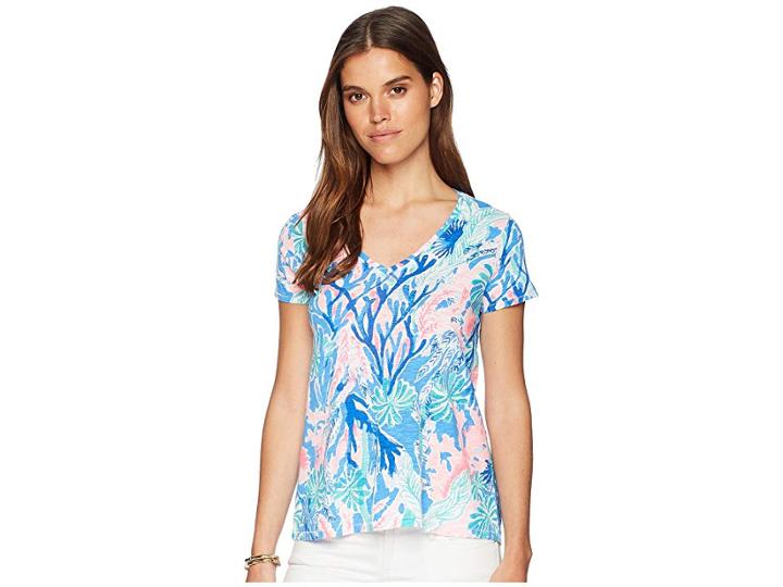 Lilly Pulitzer Etta Top (multi Jet Stream) Women's T Shirt