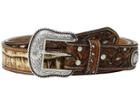 M&f Western Croc Pierced Overlay Belt (tan) Men's Belts