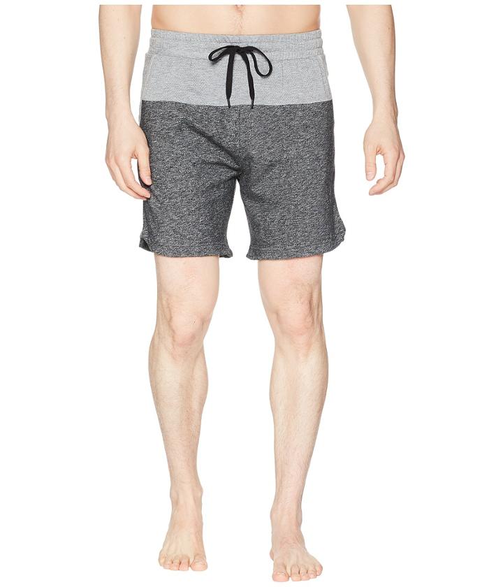 2(x)ist Sport Mesh Lounge Jogger Shorts W/ Mesh Detail (black Heather/heather Grey) Men's Shorts