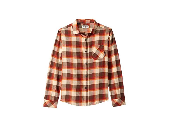 Billabong Kids Freemont Flannel Top (big Kids) (rust Brown) Boy's Long Sleeve Button Up
