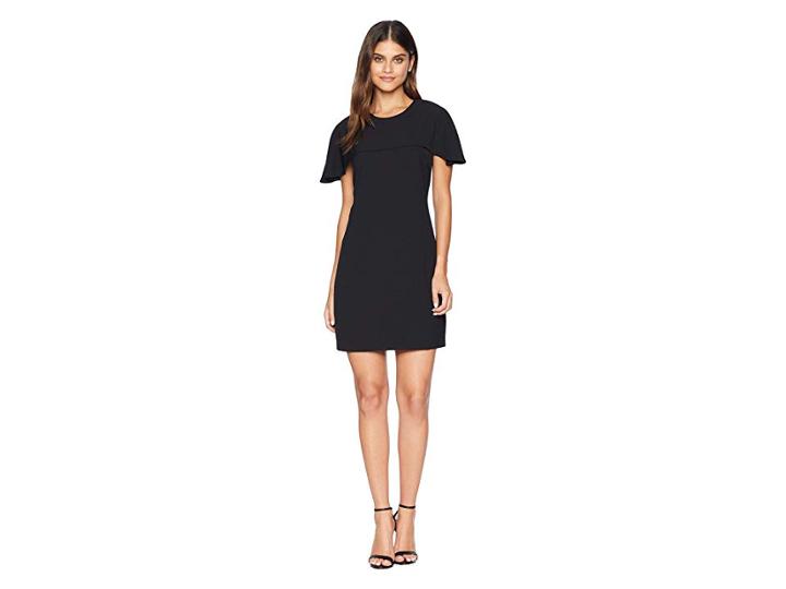 Adelyn Rae Rebecca Woven Cape Sheath Dress (black) Women's Dress