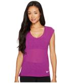 Nike Breathe Cool Short Sleeve Running Top (bold Berry) Women's Clothing
