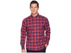 Nautica Long Sleeve Wear To Work Classic Plaid Shirt (rescue Red) Men's Clothing