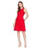 Tahari By Asl Lasercut Fit-and-flare Dress (red) Women's Dress