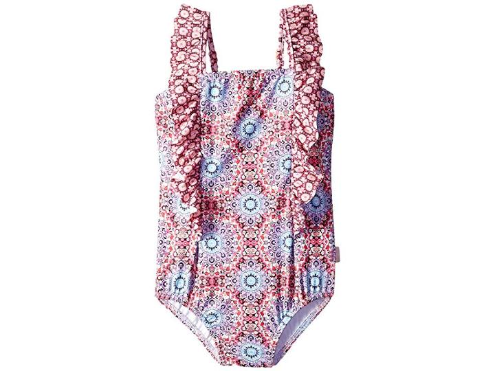 Seafolly Kids Bohemian Jardin Frill Tank One-piece (infant/toddler/little Kids) (multi) Girl's Swimsuits One Piece