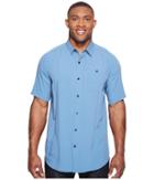 Columbia Big Tall Mossy Trail Short Sleeve Shirt (steel) Men's Short Sleeve Button Up