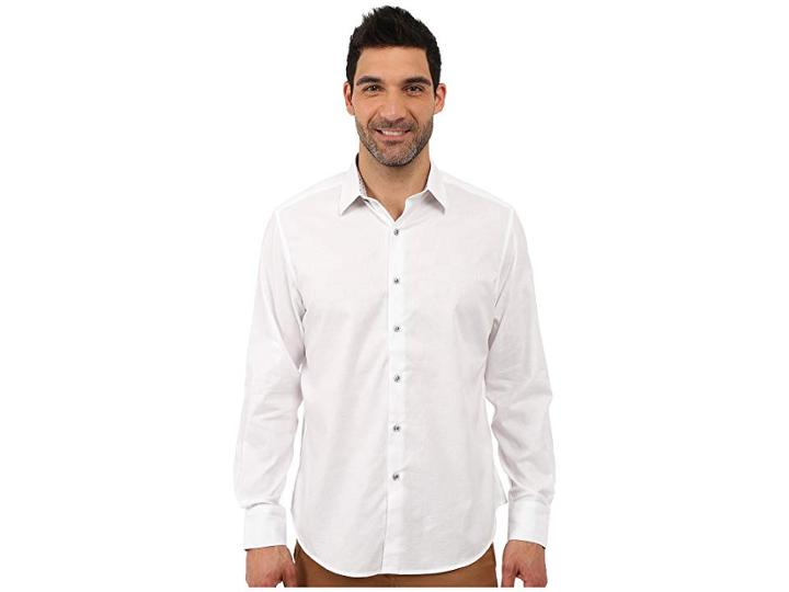 Robert Graham Cullen Sport Shirt (white) Men's Long Sleeve Pullover
