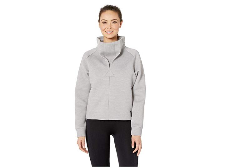 Reebok Training Cowl Neck (medium Grey Heather/solid Grey) Women's Clothing