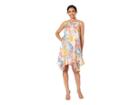 Eci Floral Printed Sleeveless Double Ruffle Hem Dress (blush) Women's Dress