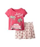 Kate Spade New York Kids Where Next Skirt Set (toddler/little Kids) (camilla Pink) Girl's Active Sets
