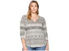 Aventura Clothing Plus Size Austen Long Sleeve Shirt (grey Ice) Women's Long Sleeve Pullover