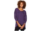 Mod-o-doc Slub Jersey Drop Shloulder Seamed V-neck Tunic Tee (vintner) Women's T Shirt
