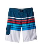 Billabong Kids All Day Og Stripe Boardshorts (toddler/little Kids) (navy) Boy's Swimwear