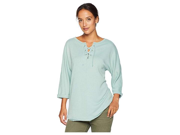 Jag Jeans Debbie Lace-up Shirt (blue Jade) Women's Clothing