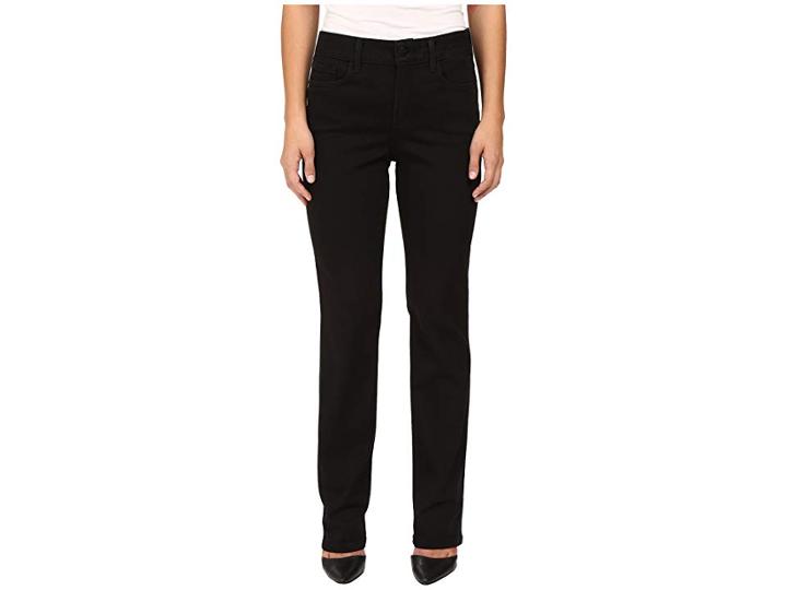 Nydj Petite Petite Marilyn Straight Jeans In Luxury Touch Denim In Black (black) Women's Jeans