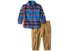 Ralph Lauren Baby Plaid Shirt Pants Set (infant) (blue Multi) Boy's Active Sets