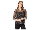 Two By Vince Camuto Ditsy Manor Tiered Ruffle Blouse (classic Navy) Women's Blouse