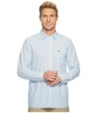 Lacoste Long Sleeve Bengale Stripe Poplin Button Down Collar Regular (hemisphere Blue) Men's Long Sleeve Button Up