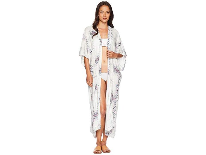 Plush Soleil Karolina Long Kimono (blue/pink) Women's Clothing