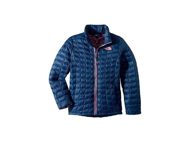 The North Face Kids Thermoball Full Zip (little Kids/big Kids) (blue Wing Teal Leaf Print/gem Pink (prior Season)) Girl's Coat