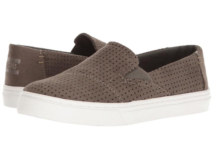 Toms Kids Luca (little Kid/big Kid) (tarmac Olive Perforated Microfiber) Kid's Shoes