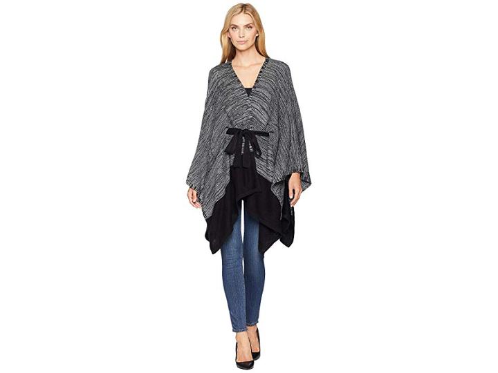 Calvin Klein Marled Tie Shawl (black) Women's Clothing