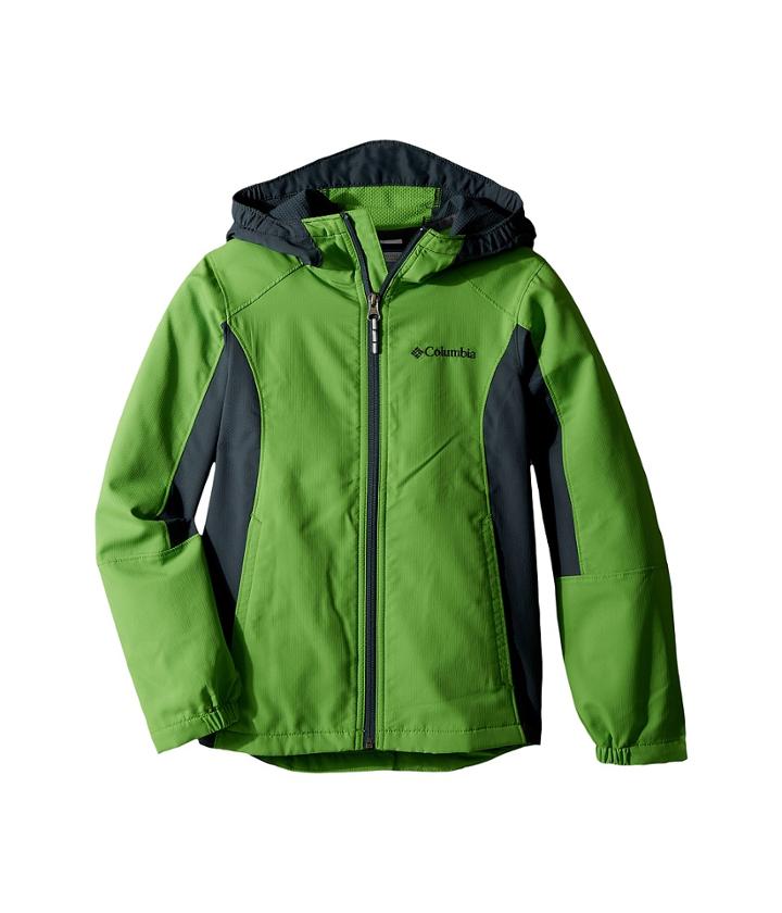 Columbia Kids Splashflashtm Ii Hooded Softshell Jacket (toddler) (cyber Green/mystery) Boy's Coat