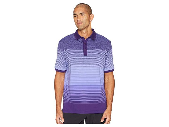 Callaway Space Dye Engineered Striped Polo (purple Iris) Men's Short Sleeve Pullover