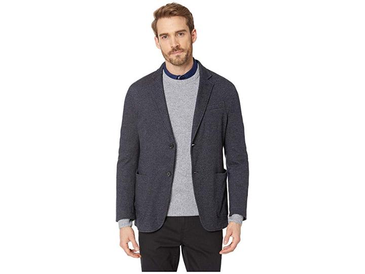 Bugatchi Cotton And Wool Blazer (night Blue) Men's Jacket