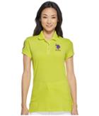 U.s. Polo Assn. Neon Logos Short Sleeve Polo Shirt (pineapple Colada) Women's Short Sleeve Knit