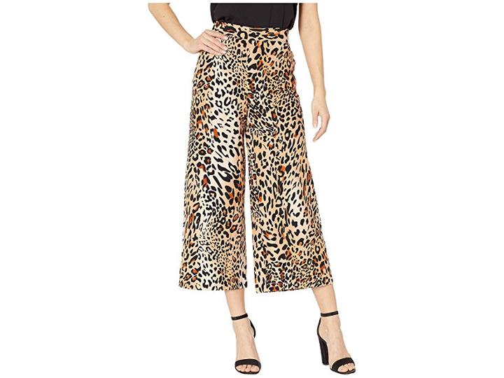 Eci Leopard Printed Wide-legged Pants (brown) Women's Casual Pants