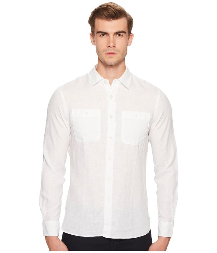 Todd Snyder Linen Two-pocket Shirt (white) Men's Clothing