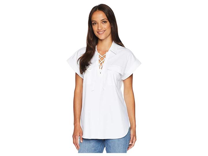 Lysse Clio Pop-over Top (white) Women's Clothing